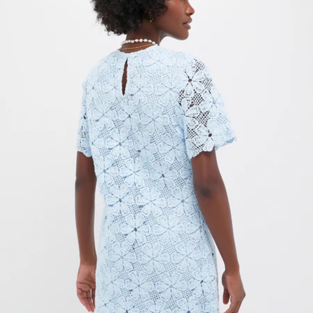 Tuckernuck Baby Blue Crochet Lace Short-Sleeve Mini Dress - Picture 5 of 11